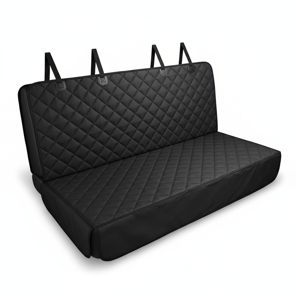 Dog Car Rear Seat Protective Cover Waterproof Dirt Resistant Pet Seat Cover Black Shoulder Strap Hammock Pet Travel Mattress