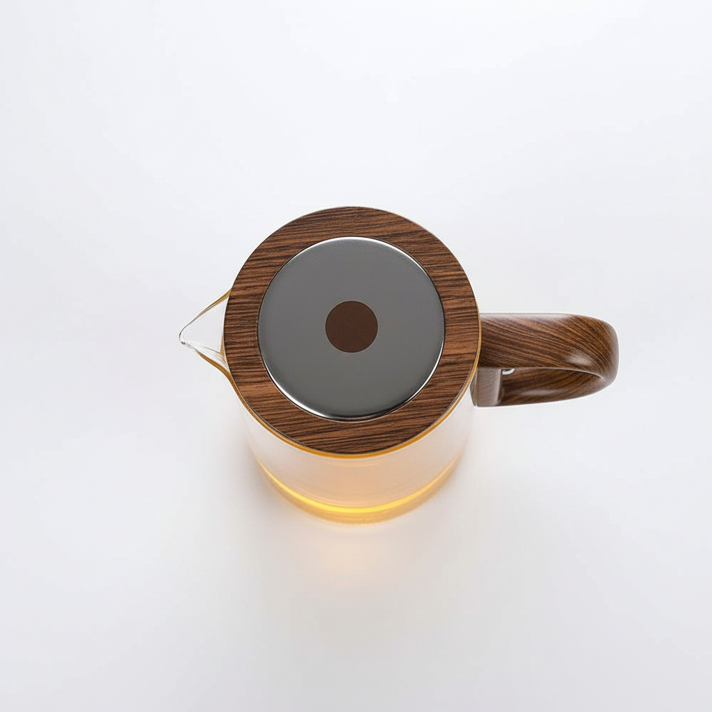 Water Separation Inner Container Teapot One Click Magnetic Switch Tea Separation Filtration Glass Tea Pot Wood Handle Tea